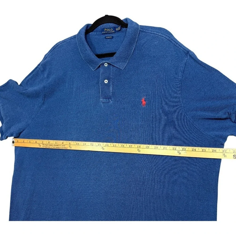 Polo Ralph Lauren Classic Fit Polo Shirt‎ Mens XXL Blue Cotton Short Sleeve